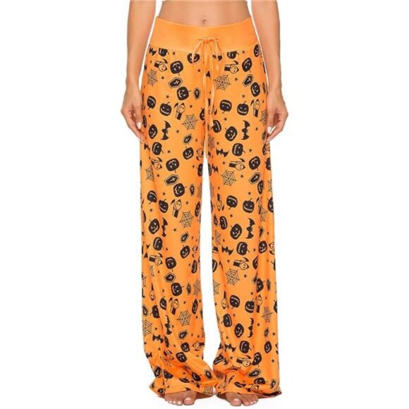 Halloween Pajama Pants for Women with Pumpkin, Skull, and Ghost Print - Picture 7 of 7